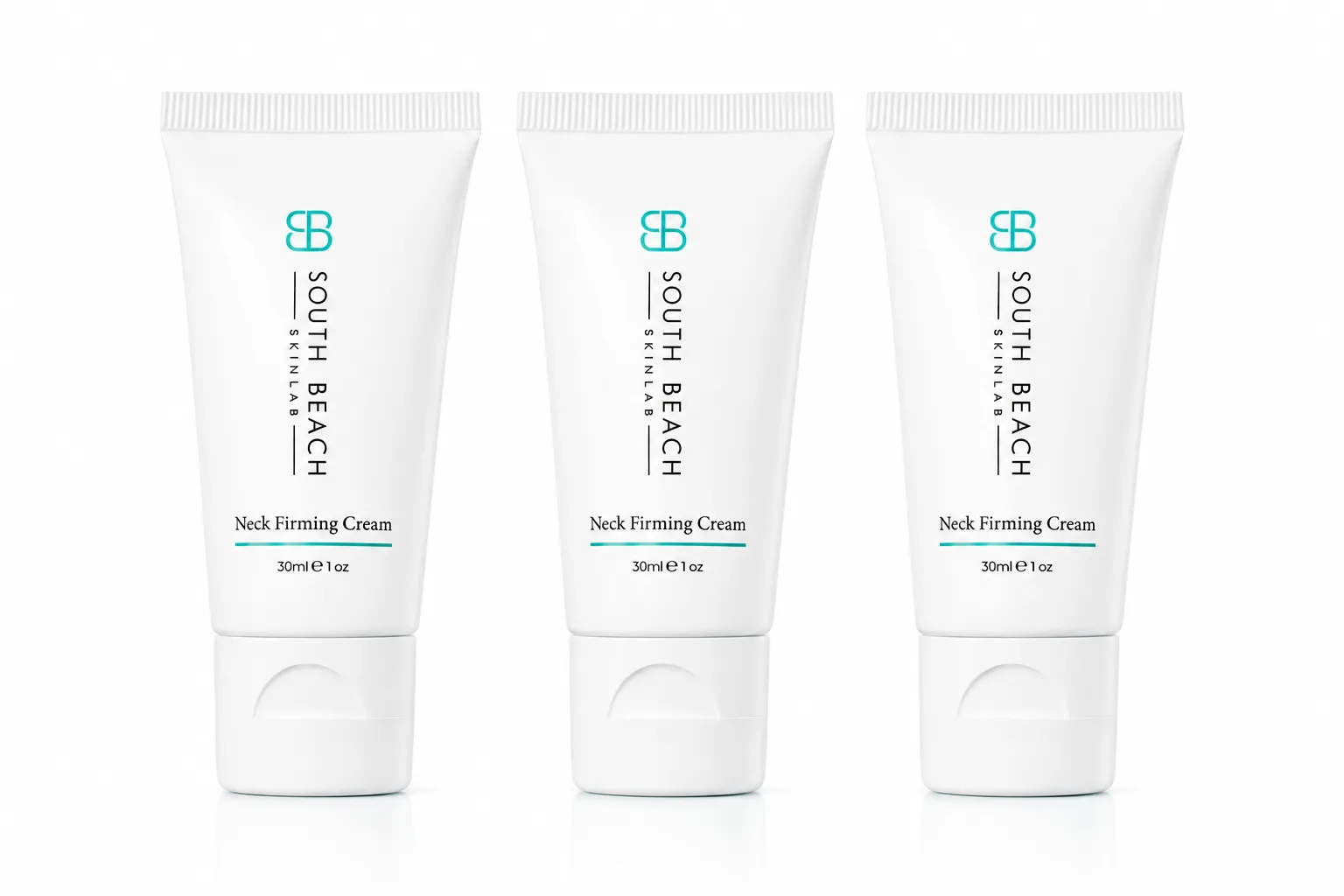 Three jars of South Beach Neck Firming Cream